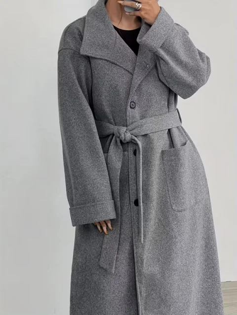 Enfärgad Casual Långärmad Kappa