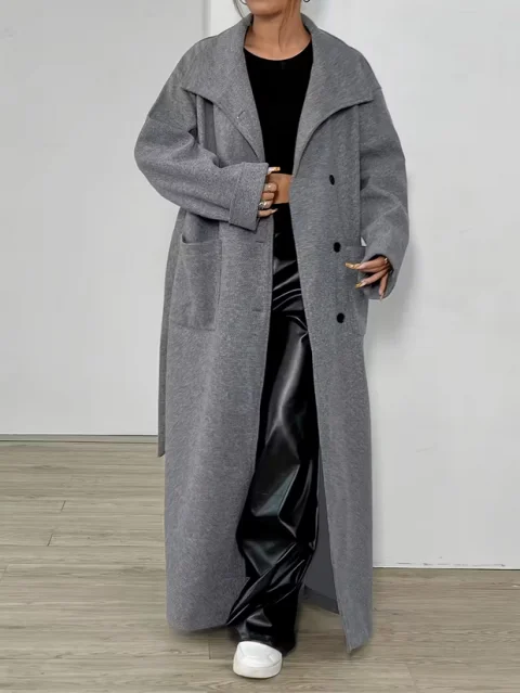 Enfärgad Casual Långärmad Kappa