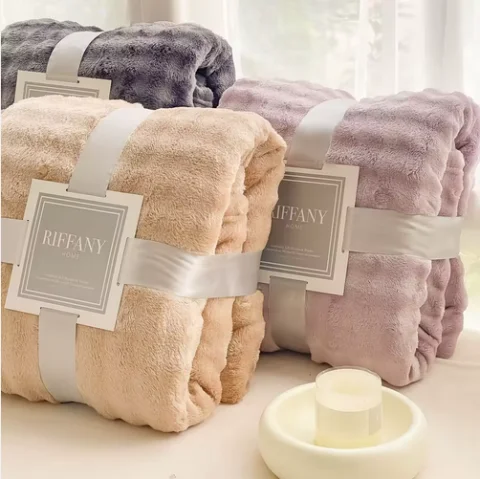 Dubbelsidig Raschel‑filt i flanell