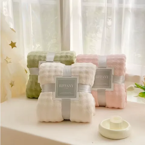 Dubbelsidig Raschel‑filt i flanell